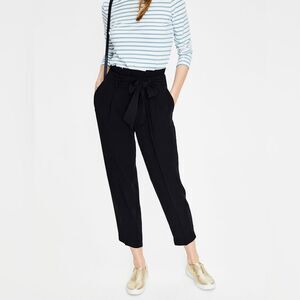 Boden Paper Bag Waist Crop Trousers Women's 4R Black Never Worn